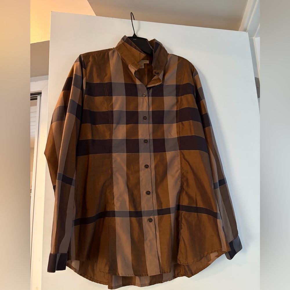 Burberry Dark Brown Plaid Shirt
